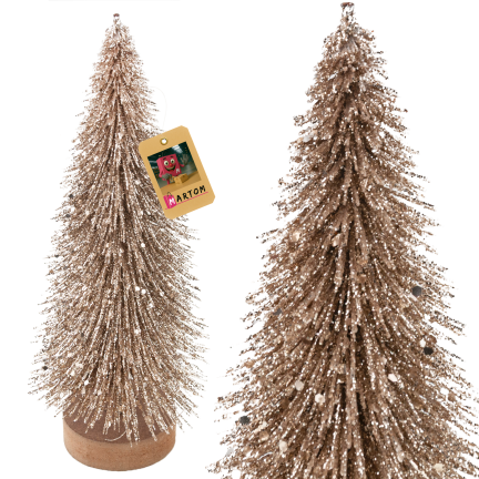 TG81561 Goldener Weihnachtsbaum mit Glitzer – elegante Weihnachtsdekoration, 26 cm