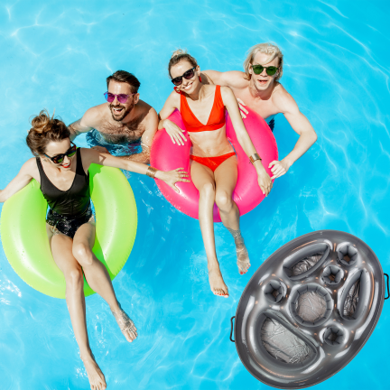 Schwimmendes Tablett für den Pool, aufblasbare Unterlage, für Speisen und Getränke
