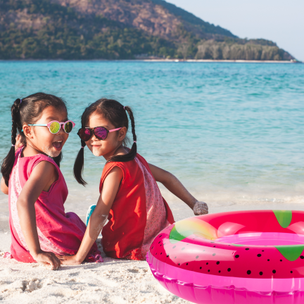 TG81876 Aufblasbares Schwimmring für den Strand, mit Fruchtmotiv, rosa, für Kinder