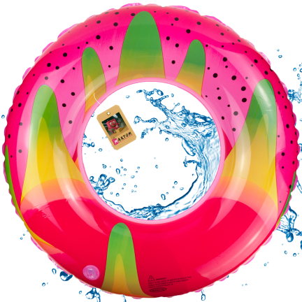 TG81876 Aufblasbares Schwimmring für den Strand, mit Fruchtmotiv, rosa, für Kinder
