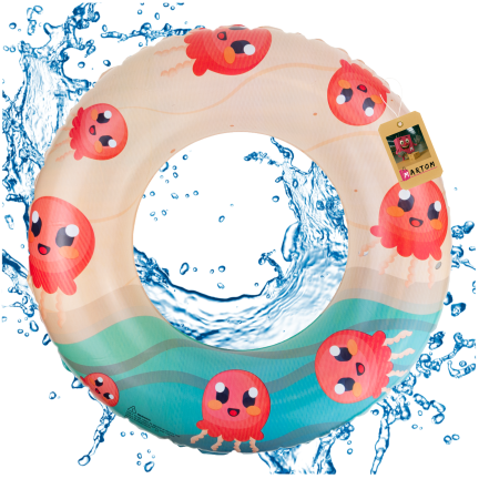 TG81877 Aufblasbarer Strandring für Kinder zum Schwimmen im Schwimmbad – Tintenfisch-Motiv