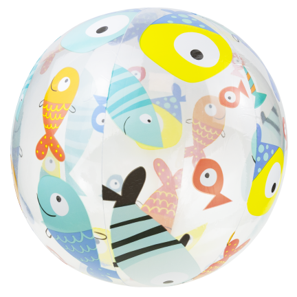 TG81879-1  bunter, durchsichtiger aufblasbarer Strandball für Kinder – Schwimmbad, Strand