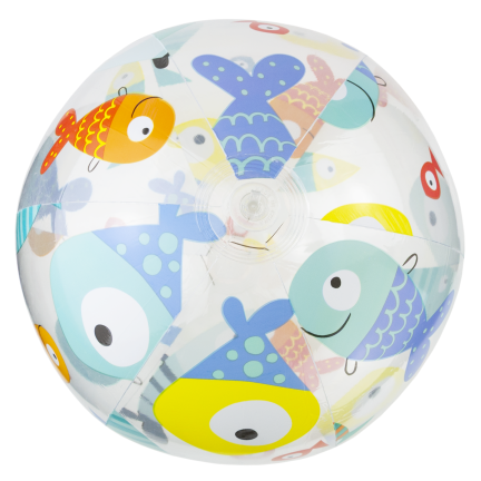 TG81879-1  bunter, durchsichtiger aufblasbarer Strandball für Kinder – Schwimmbad, Strand