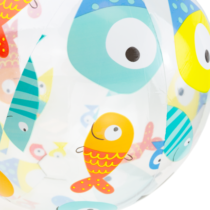 TG81879-1  bunter, durchsichtiger aufblasbarer Strandball für Kinder – Schwimmbad, Strand