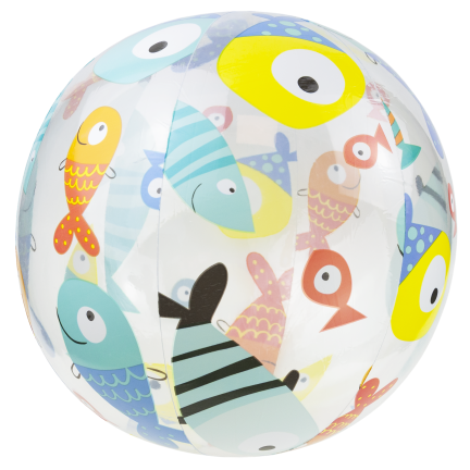 TG81879-1  bunter, durchsichtiger aufblasbarer Strandball für Kinder – Schwimmbad, Strand