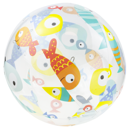 TG81879-1  bunter, durchsichtiger aufblasbarer Strandball für Kinder – Schwimmbad, Strand