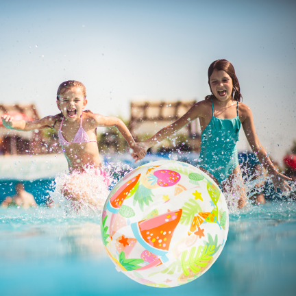 TG81879-2 Buntes, durchsichtiges aufblasbares Strandball für Kinder – Schwimmbad, Strand