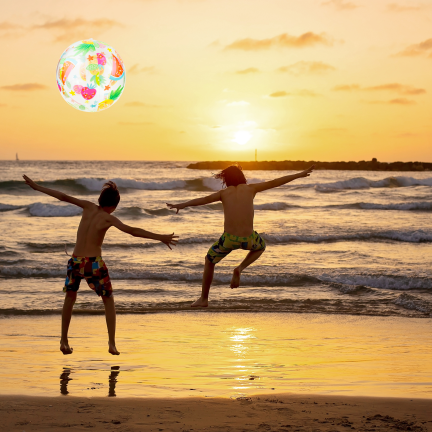 TG81879-2 Buntes, durchsichtiges aufblasbares Strandball für Kinder – Schwimmbad, Strand