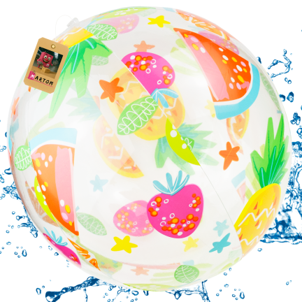 TG81879-2 Buntes, durchsichtiges aufblasbares Strandball für Kinder – Schwimmbad, Strand