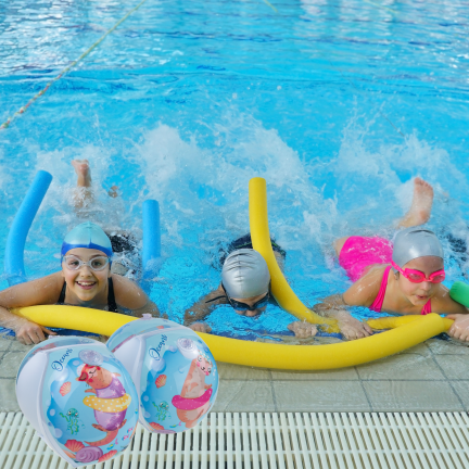 TG81880-2 Aufblasbare Schwimmflügel für Kinder, blau, 2 Kammern, für Schwimmbad und Strand