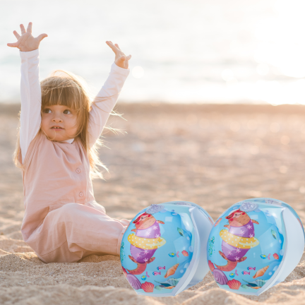 TG81880-2 Aufblasbare Schwimmflügel für Kinder, blau, 2 Kammern, für Schwimmbad und Strand