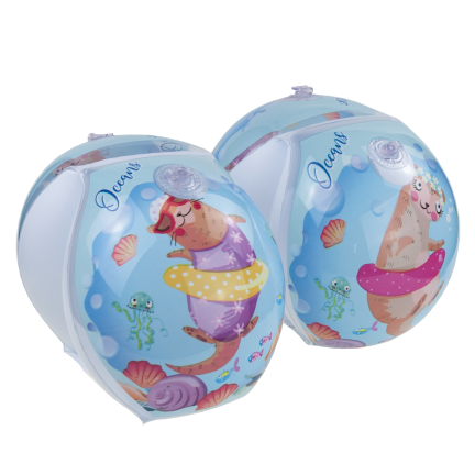 TG81880-2 Aufblasbare Schwimmflügel für Kinder, blau, 2 Kammern, für Schwimmbad und Strand