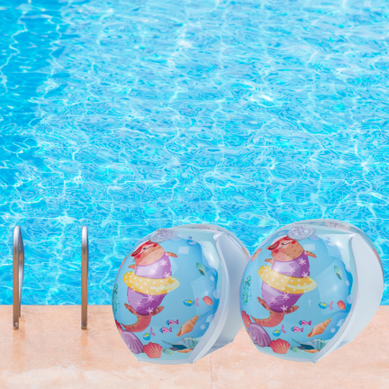 TG81880-2 Aufblasbare Schwimmflügel für Kinder, blau, 2 Kammern, für Schwimmbad und Strand