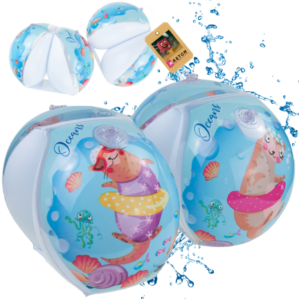 TG81880-2 Aufblasbare Schwimmflügel für Kinder, blau, 2 Kammern, für Schwimmbad und Strand