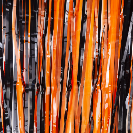 TG83766 Dekorativer Halloween-Vorhang in Schwarz und Orange
