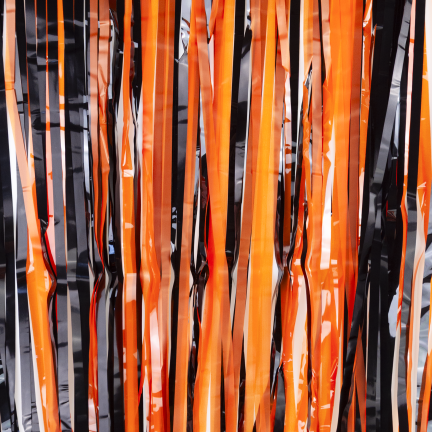 TG83766 Dekorativer Halloween-Vorhang in Schwarz und Orange
