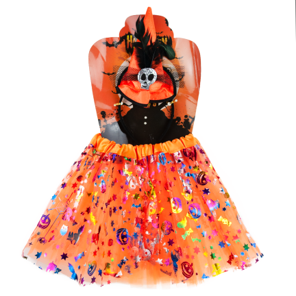 TG83794: Tüllrock für Halloween + Haarband / Fascinator