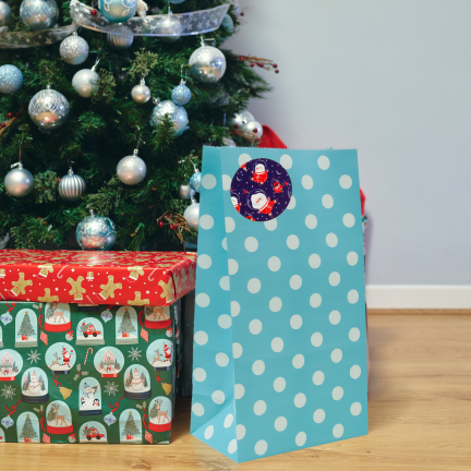 TG84244 Geschenktüten, 10 Stück, mit Weihnachtsaufklebern