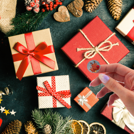 TG84246 Weihnachtsaufkleber für Weihnachtsgeschenke, 500 Stück