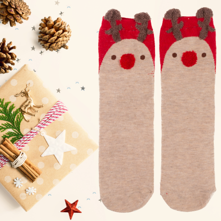 TG84248 Socken mit Rentiermotiv