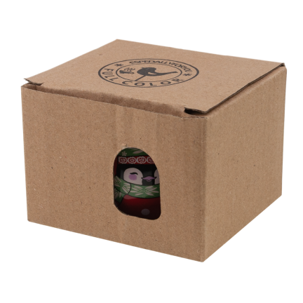 TG84249 Rote Weihnachts-Tasse mit Pinguin-Motiv