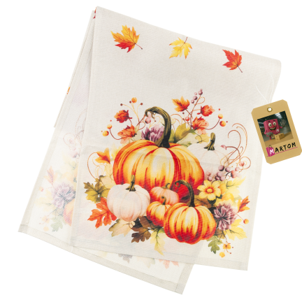 TG84320 Herbst-Laufsohle mit Kürbissen, Blättern und Halloween-Motiven