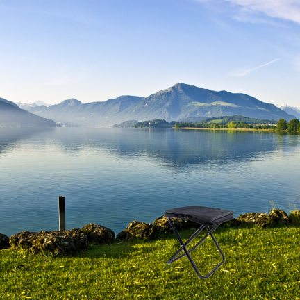 Zusammenklappbarer Reisestuhl, Angelstuhl, für Camping und Zelten, schwarz, 1 Stück