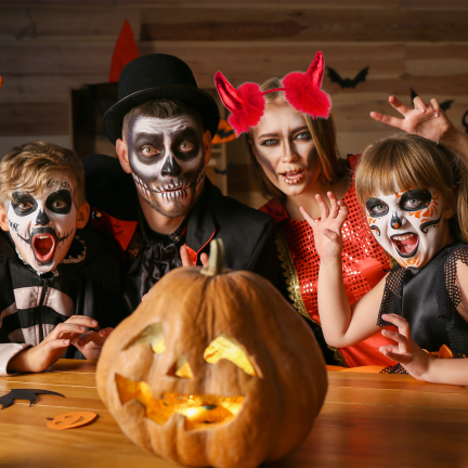 TG84488 Halloween-Horn-Stirnband mit Fellbesatz, rot