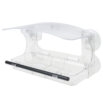TG84725 Vogelhäuschen für das Fenster mit Saugnäpfen, transparent – Vogelhäuschen mit Dach