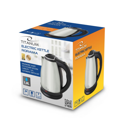 TKK001I ELEKTRISCHER Wasserkocher kabellos 1,8l INOX MAT