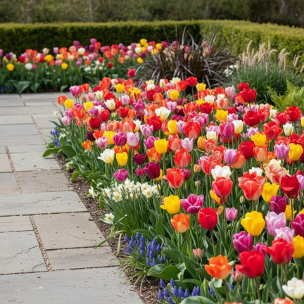 Tulpen-Pflückgarten-Mischung, Tulpenzwiebeln in verschiedenen Sorten, Größe 9,5/10, 50 Stück
