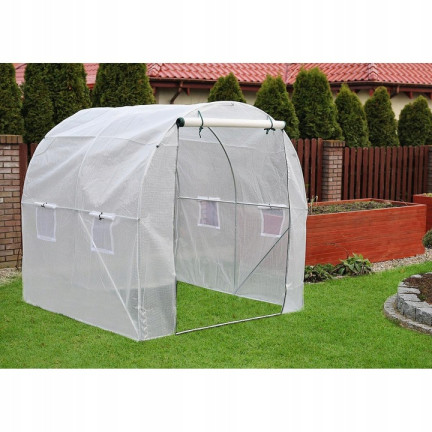 TG77606-2 GARTEN-TUNNEL GARTEN-GLASZIMMER 2x2 m Folie 4m2 PFLANZEN WEISS