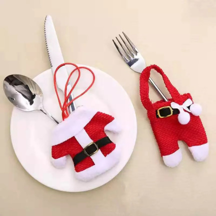 TG52959 Besteckhülle, 6 Stück/Set, Weihnachtsmann-Mäntelchen