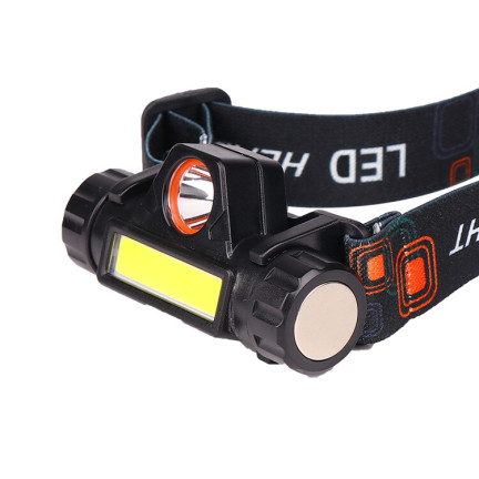 4-in-1-Stirnlampe, COB-LED, mit Magnet, über USB aufladbar, leistungsstark, verstellbares Kopfband