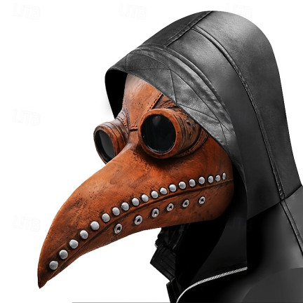 Maske des Pestdoktors, Steampunk, mit langem Schnabel, Kostüm, Halloween