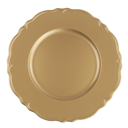 VEN8571 Unterteller, goldener Teller, Festtag, Hochzeit, Geschirr, 33 x 33 x 2 cm