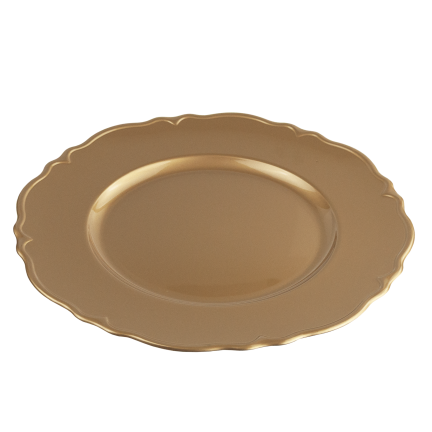 VEN8571 Unterteller, goldener Teller, Festtag, Hochzeit, Geschirr, 33 x 33 x 2 cm