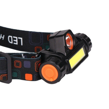 4-in-1-Stirnlampe, COB-LED, mit Magnet, über USB aufladbar, leistungsstark, verstellbares Kopfband