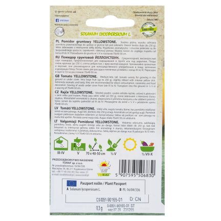 W1265 GEMAHLENE TOMATE TALL YELLOWSTONE SAMEN TOMATE SAFTIG GROSS 0.3G