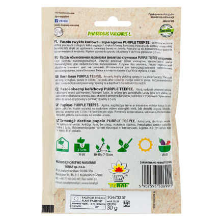 W6991 ZWERGBOHNE LILA TEEPEE GEMÜSESAMEN 30G