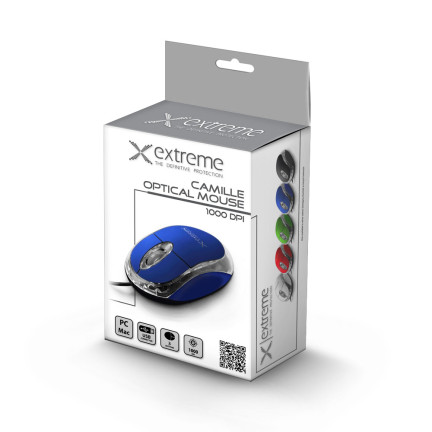 ES100N Camille – optische Maus, blau, mit Kabel