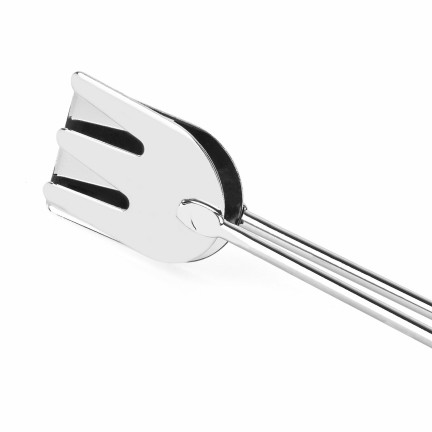 Grillzange aus Metall, 2-in-1, Küchenzange, mit Gabel und Schaufel