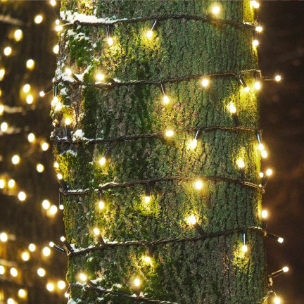 LED-Lichterkette 500 L, warmweiß, Weihnachtsbaum, Weihnachtsbeleuchtung, für drinnen und draußen, 3+25 m