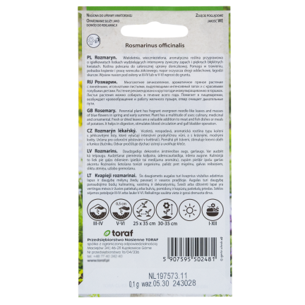 Z3028 ROSMARIN AROMATISCHE KRÄUTER SAMEN MEHRJÄHRIG 0.1G