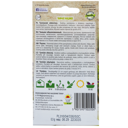 Z3035 THYMIAN ECHTES KRAUT SAMEN GEWÜRZT AROMATISCH 0,3G