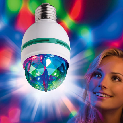 TG80287 DISCO KUGEL LED GLÜHBIRNE PROJEKTOR DISCO ROTIERENDE PARTY KUGEL