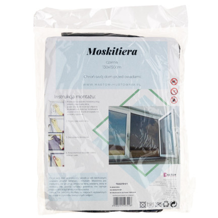 ZZ80 Moskitonetz für Fenster 130x150 + schwarzes Moskitoschutzmittel
