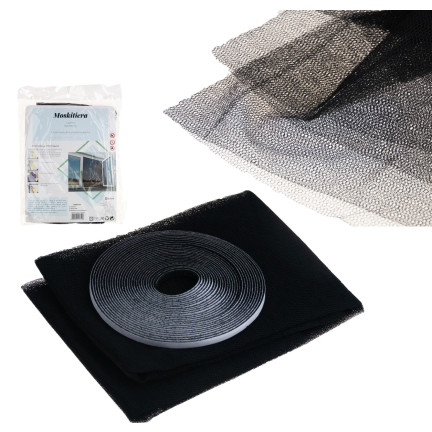 ZZ80 Moskitonetz für Fenster 130x150 + schwarzes Moskitoschutzmittel