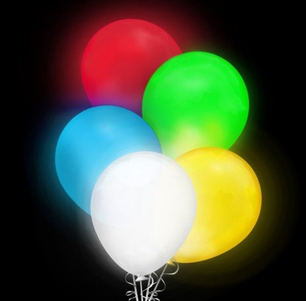 Beleuchtete LED-Luftballons 5PCS MIX COLORS Licht Ballons Transparent Party
